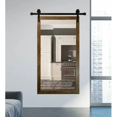 Nicholle Vertical Barn Bathroom/Vanity Mirror Gracie Oaks Size: 68x22 H x 36x22 W, Finish: Brown
