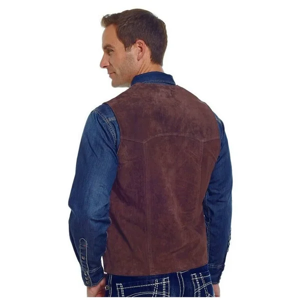 Cripple Creek Outerwear Vest Mens Suede Buttons ML3061T Black