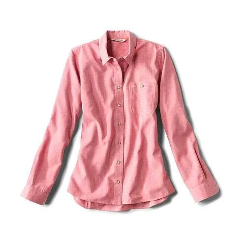 Orvis Women's Tech Chambray Work Shirt - Medium - Medium Blue