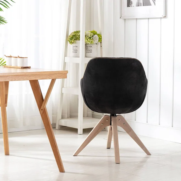 KINWELL, Modern Swivel Accent Armchair Black