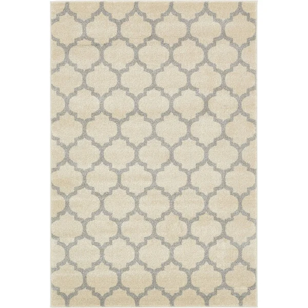 Unique Loom Philadelphia Trellis Area Rug Black 8& x 8& Round 8& Round Indoor Living Room, Bedroom, Dining Room