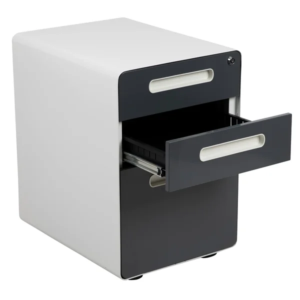 Flash Furniture Ergonomic 3-Drawer Mobile Locking Filing Cabinet with Anti-Tilt
