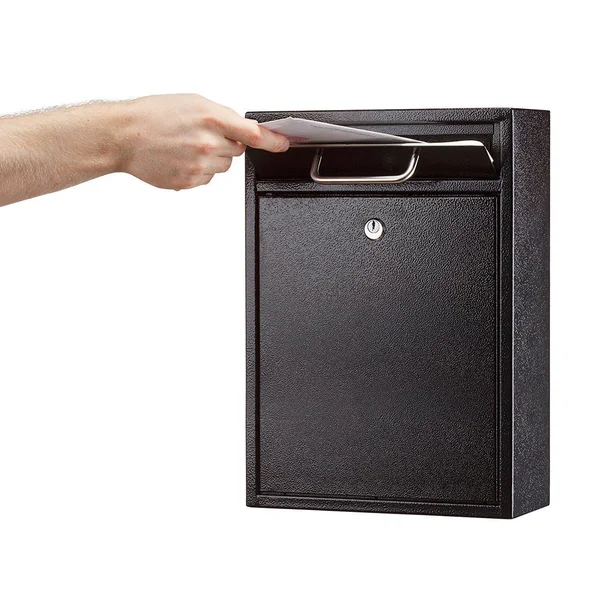 AdirOffice Locking Black Large Drop Box Wall Mounted Mailbox