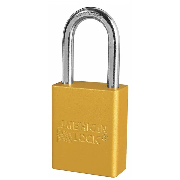 American Lock A1106KAS3YLW Lockout Padlock, ka, yellow, 1-7/8x22h, pk3