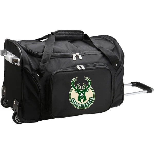 Denco Milwaukee Bucks 22-inch Wheeled Duffel Bag - Black