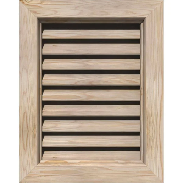 Ekena Millwork 32-in W x 34-in H Vertical Gable Vent (37-in W x 39-in H Frame Size): Unfinished, Functional, Smooth Pine Gable V