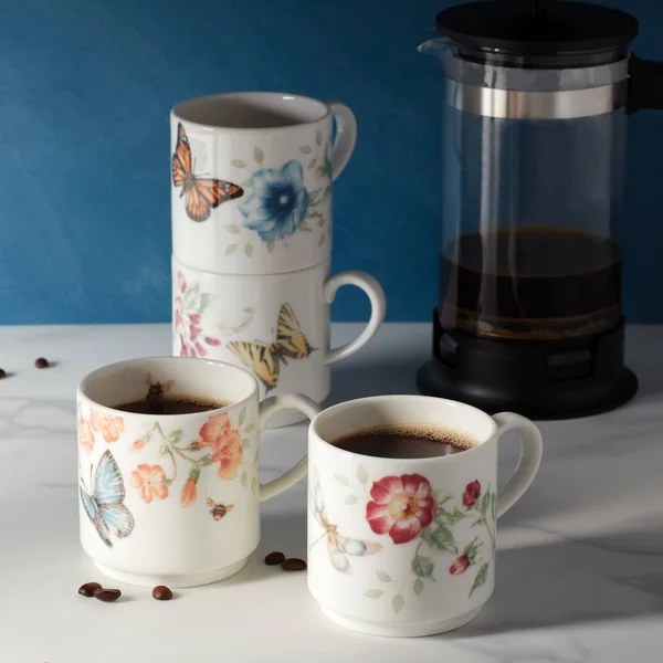 Butterfly Meadow 4-Piece Stacking Mug Set by Lenox