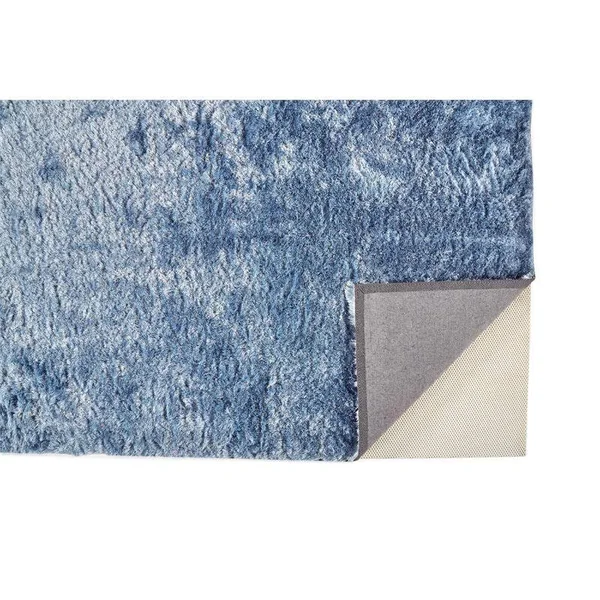 Feizy Indochine 3&6x22 x 5&6x22 Plush Metallic Sheen Shag Area Rug in Light Blue