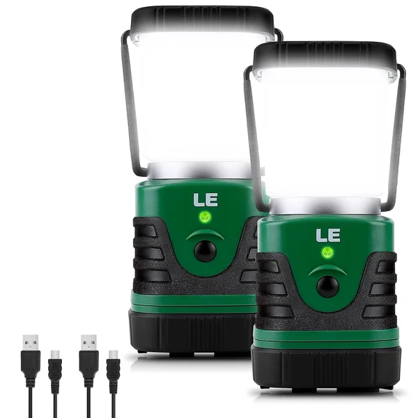 Le LED Camping Lantern Rechargeable, 1000lm, 4 Light Modes, 4400mAh Power Bank, IP44 Waterproof, Perfect Lantern Flashlight for