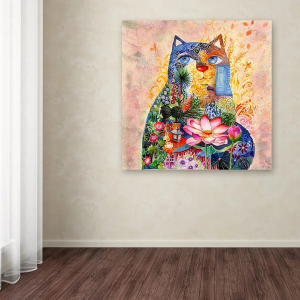 Trademark Fine Art Ali11401-C3535Gg Oxana Ziaka &Lotus Cat& Canvas Art