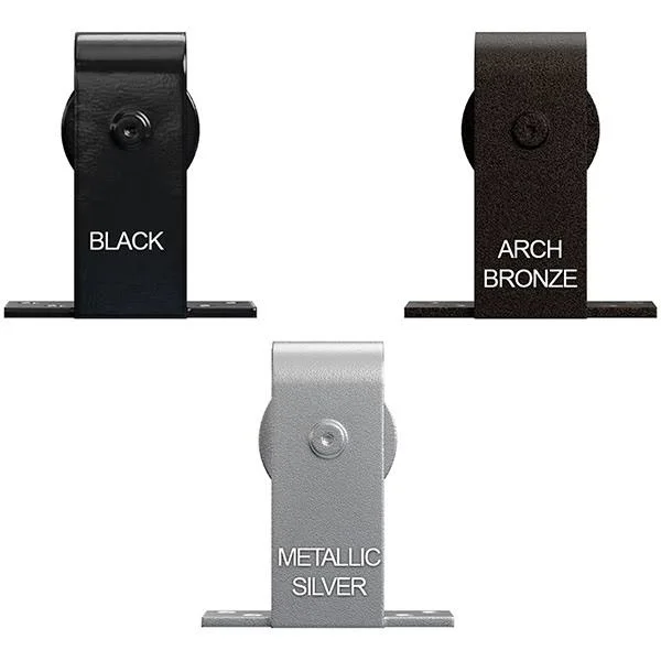 Economy Straight Top Barn Door Hardware Set w/ 4& 8x22 Track & Silent Rollers for 1 3/8x22 to 1 3/4x22 Doors - Silver Metalli