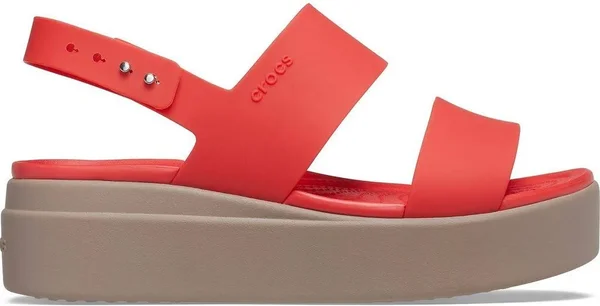CROCSTM Women's Brooklyn Low Wedge - Red - Wedge Sandals