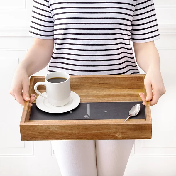Cathy&s Concepts Personalized Acacia and Slate Tray