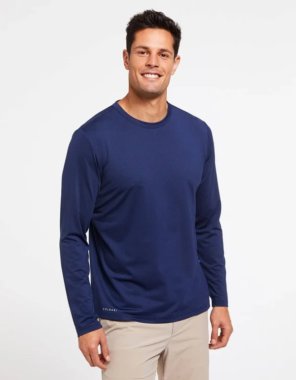 Sun Protective Long Sleeve T-Shirt UPF50+ for Men, UV Protection Dark Navy