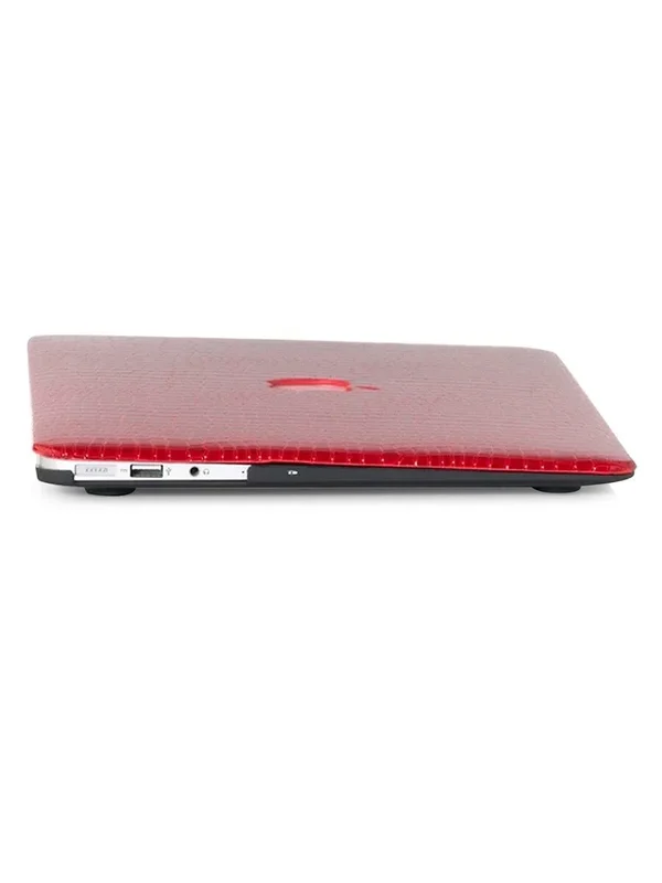 Chic Geeks Crimson Crocodile-Embossed MacBook Case - Crimson