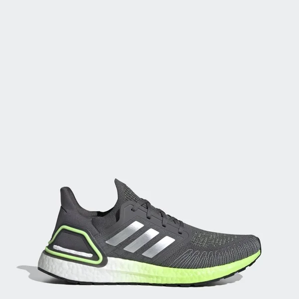 Adidas Ultraboost 20 Shoes - Men's - Grey Five - Silver, Signal Green - 14