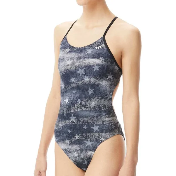 TYR Dadr7a Women's American Dream Diamondfit Swimsuit - Black/Grey - 34