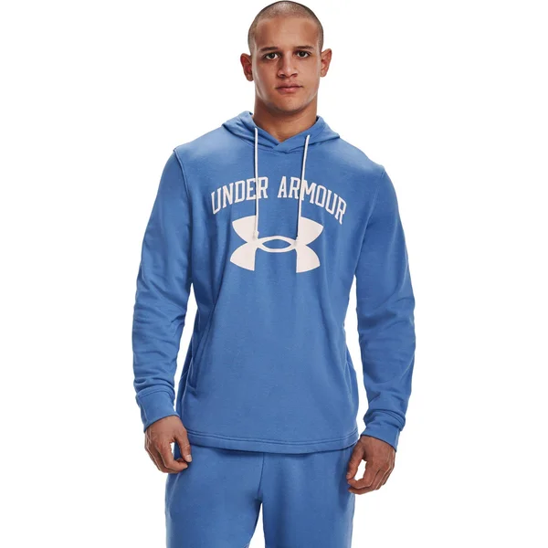 Under Armour Rival Fleece Big Logo Hoodie Blue Onyx White