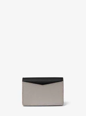 Michael Kors Small Two-Tone Crossgrain Leather Wallet in Grey - One Size by MICHAEL Michael Kors