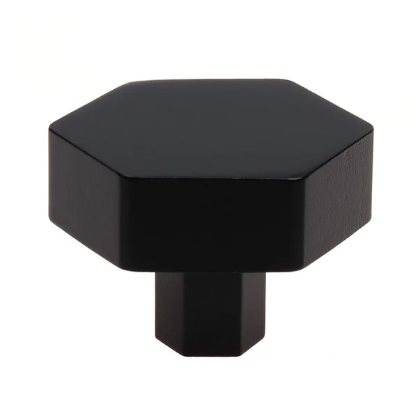 GlideRite 10-Pack 1-1/2 inch Solid Hexagon Cabinet Knob Matte Black