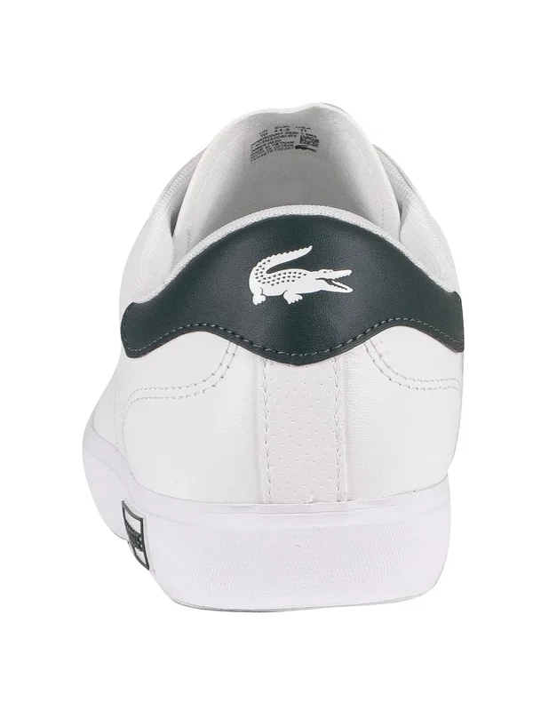 Lacoste Powercourt Trainer - White - Dark Green - Size 8