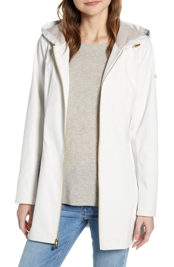 Via Spiga Womens Water Repellent Lightweight Soft Shell Jacket