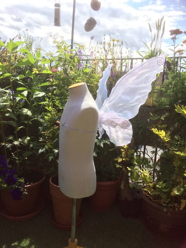 Fairy Wings, Tinkerbell Style, White, Iridescent, Small, Children Size