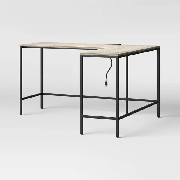 Loring Wood L Shaped Writing Desk Vintage Oak - Project 62