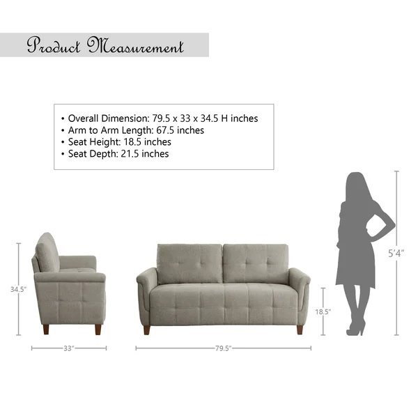 Anneta Living Room Sofa - Brown