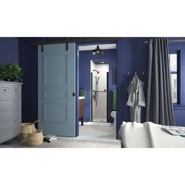 Sterling 5698-27adr-g05 Finesse Peak Frameless Pivot Shower Door with Clear Glass - 27-in W x 67-in H, Deep Bronze