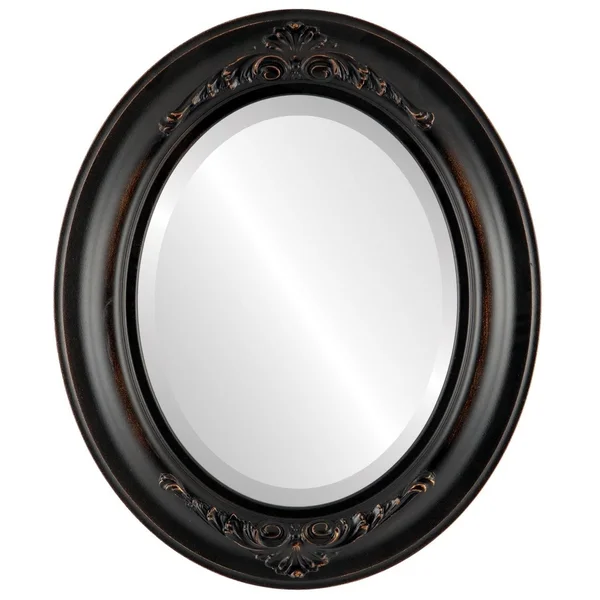 Winchester Framed Oval Mirror in Rubbed Bronze - Antique Bronze - 29x41