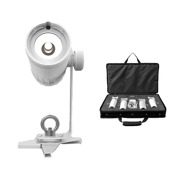 Chauvet DJ EZ Pin 4 Pack LED Spot Stage Lighting + Hurricane Pro Fog Machine - White