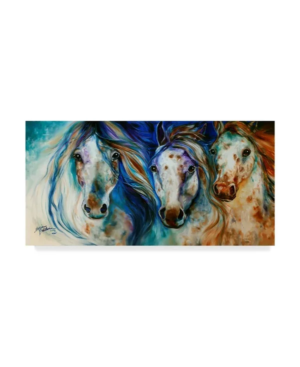 &3 Wild Appaloosa Horses& Acrylic Painting Print on Wrapped Canvas Trademark Fine Art Size: 24x22 H x 47x22 W x 2x22 D