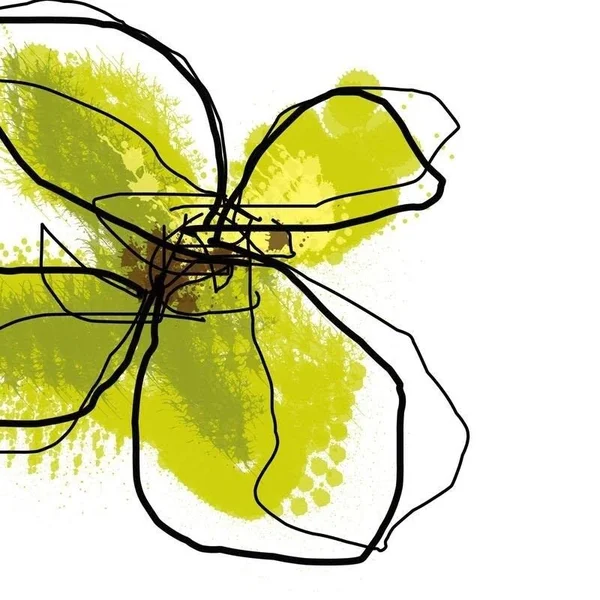 Easy Art Prints Jan Weiss's 'Green Petals' Premium Canvas Art - 36 x 36 - Modern Black Frame
