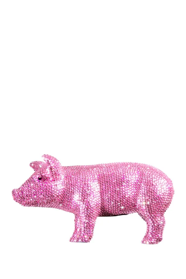 Interior Illusions Pink Rhinestone Piggy Bank