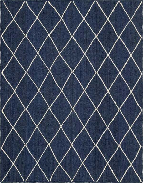 Braided Jute Rug Navy Blue - Rectangle 8& x 11&