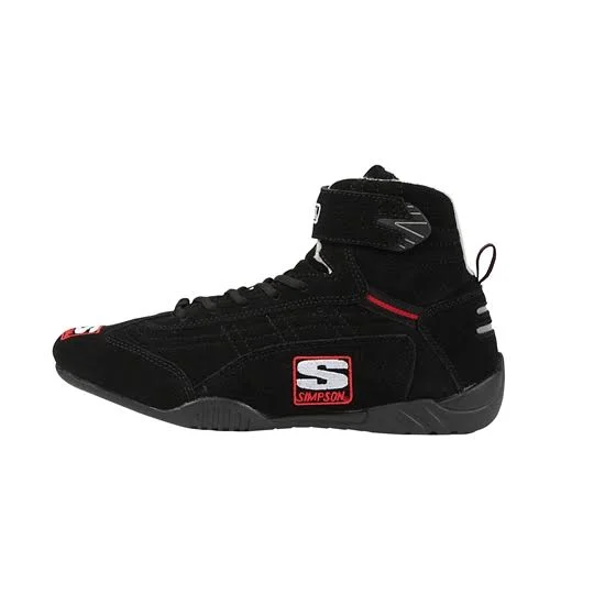 Simpson AD550BK SFI-5 Suede/Nomex Lined Racing Shoes, Black, 5.5