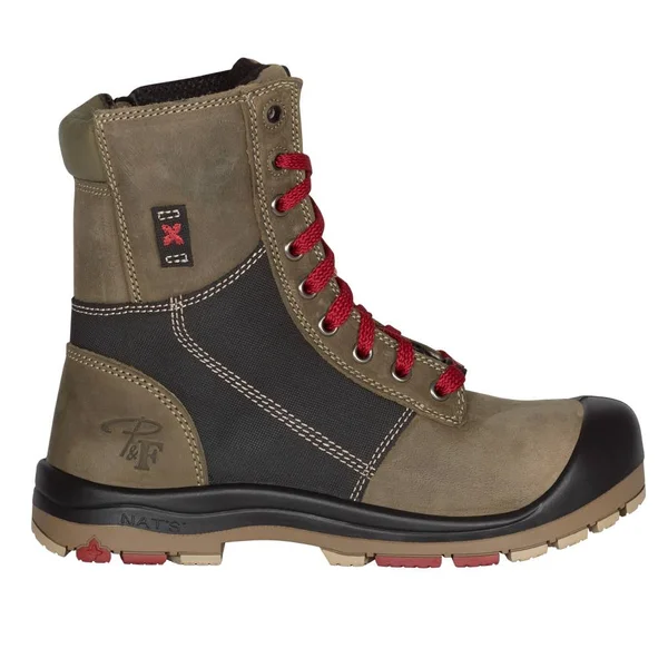 8x22 Steel Toe Work Boots for Women - with Zipper - PF368 (Choose Your Color: Pink, Choose Your Size: 12)
