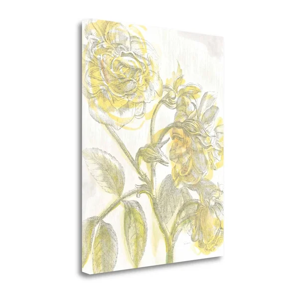 Belle Fleur Yellow I Crop by Sue Schlabach Wrapped Canvas Wall Art