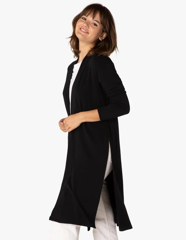 Beyond Yoga High Slits Long Duster Black, S