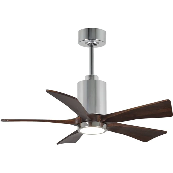 Matthews Fan Company Irene 42 inch Paddle Ceiling Fan in Brushed Nickel 3 Walnut Tone Blade - IR3-BN-WA-42