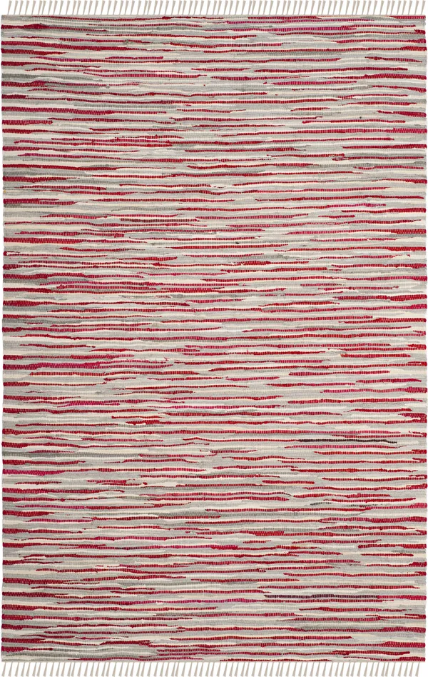 Safavieh Rag Rug RAR129R Red - Multi Rug 6& x 6& Round