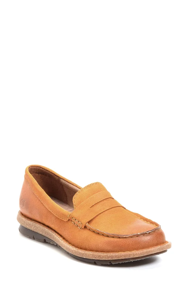 Born Tok Women's Flat Shoes Yellow Distressed : 9 M (B)