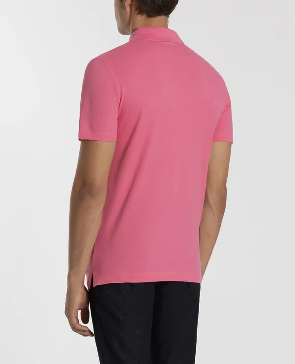 Paul & Shark Organic Cotton Piqué Polo with Iconic Badge - Pink