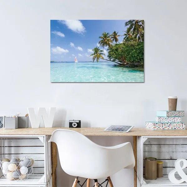 iCanvas Multi - Matteo Colombo Sail Boat on Tropical Sea Wrapped Canvas
