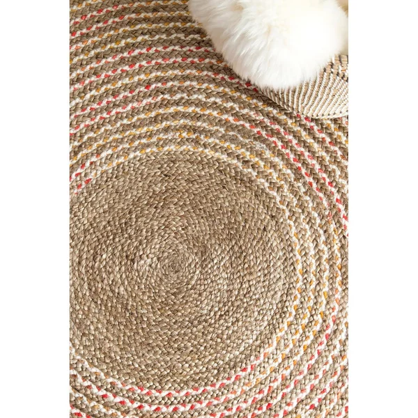 nuLOOM Discotek Braided Jute Area Rug - 4& Round, Natural