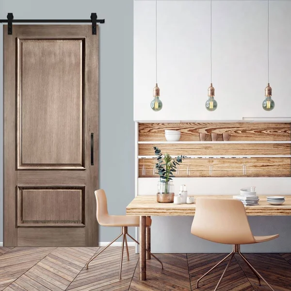 Premium J-Top Mount Barn Door Hardware Set for 1 3/8x22 to 2 1/4x22 Doors (Track Length: 48 Inches - Black)