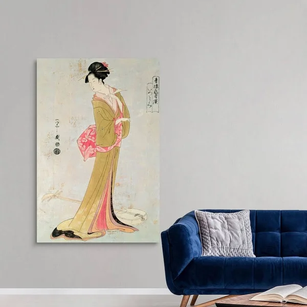 Portrait of A Japanese Woman by Yeishi, Canvas Wall Art, 40x60, Great Big Canvas
