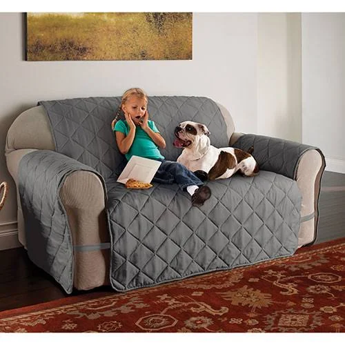Innovative Textile Solutions Microfiber Solid Ultimate Loveseat Furniture Protector Slipcover - Gray, 132 x 98.5"