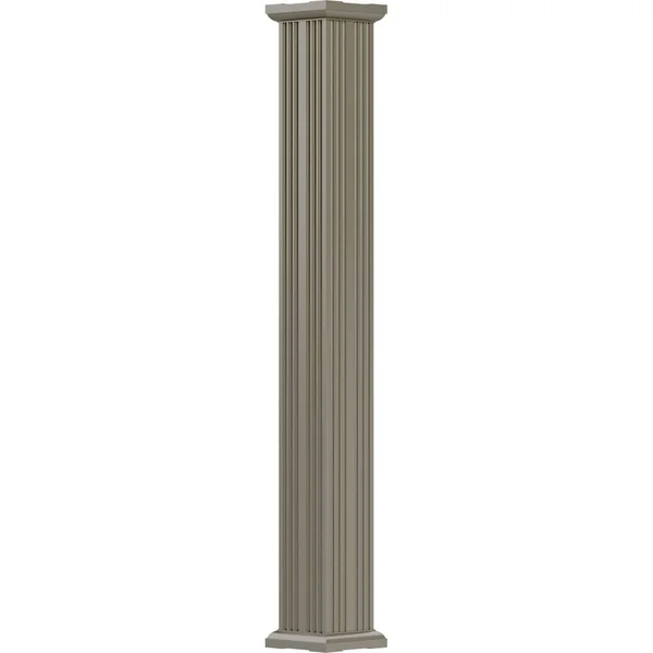 AFCO, Industries EA0812FNFSDTUTU 8x22 x 12& Endura-Aluminum Column, Square Shaft (FOR Pilaster Installation - 2 Halves Included)